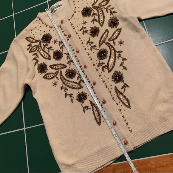 Beaded Vintage Wool Cardigan - Picture 3 of 8